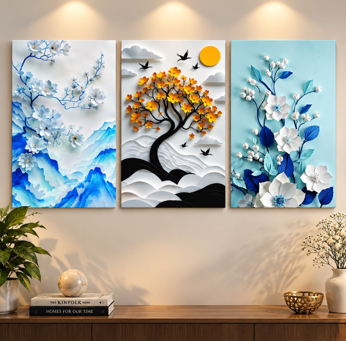 3D abstract wall art 3Pcs