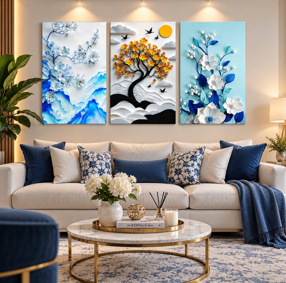 3D abstract wall art 3Pcs