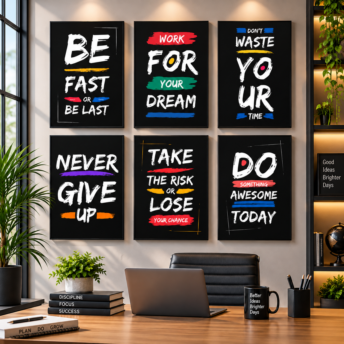 Motivational Office Wall Art Set | Inspirational Quote Posters for Office,6 pices
