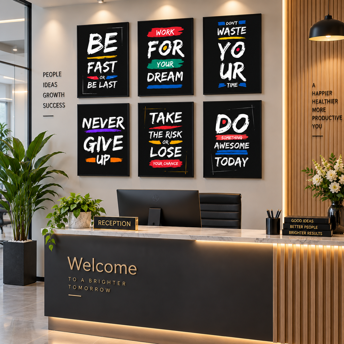 Motivational Office Wall Art Set | Inspirational Quote Posters for Office,6 pices