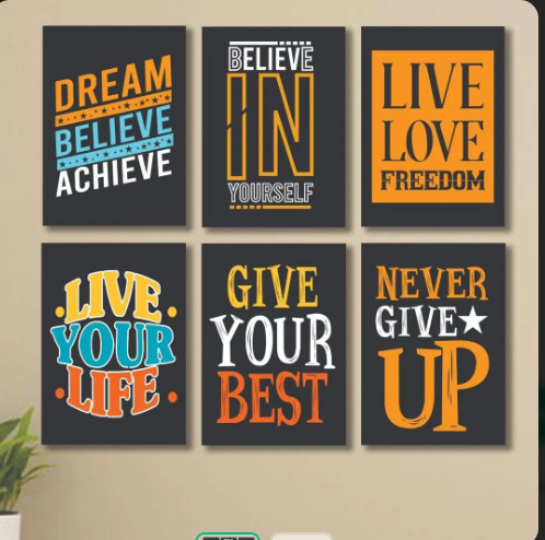 Motivational Wall Art Set – Inspirational Office & Home Decor 6 pices